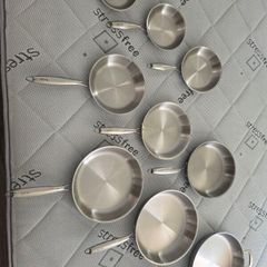 Ibili triply frying pans set, new. 16-32cm