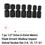 Snap-On 307IPLMY 7 Piece Metric Swivel Impact Socket Set Image 5