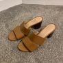 Office Brown Leather Wedges Image 4