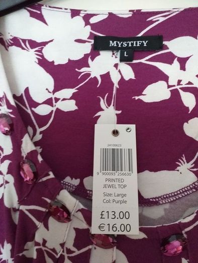 Purple Printed Jewel Top - Size 14