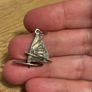 A Pair of Vintage Silver Boat Pendants Image 2