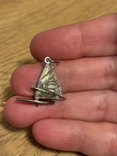 A Pair of Vintage Silver Boat Pendants