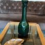 Tall Cobalt Green Studio Vase in the Shape of a Bottle 1960s Image 9