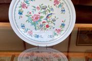 Vintage Aynsley Pembroke Melamine Serving Tray Birds &amp; Floral Pattern English Cottage Decor
