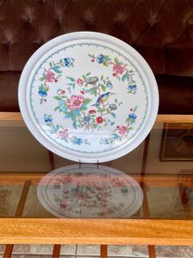 Vintage Aynsley Pembroke Melamine Serving Tray Birds & Floral Pattern English Cottage Decor