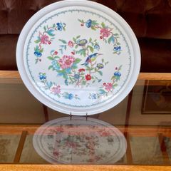 Vintage Aynsley Pembroke Melamine Serving Tray Birds & Floral Pattern English Cottage Decor
