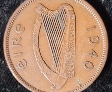 Ireland 1940 key date 1d Penny coin