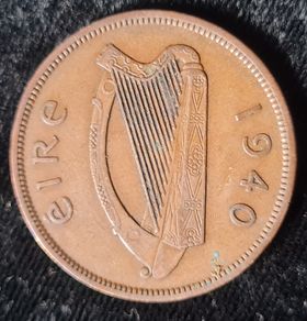 Ireland 1940 key date 1d Penny coin