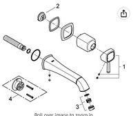 GROHE 19930000 Grandera 2-Hole Basin Tap, Wall-Mounted, 234 mm