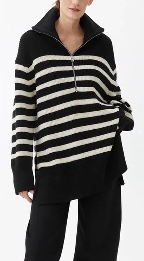 ARKET Wool Cotton Half Zip Jumper
