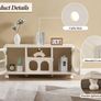 120cm Sideboard Cabinet with 2 Corrugated Glass Doors, Ball Feet & Spacious Storage, Modern Living Room Lowboard Image 4