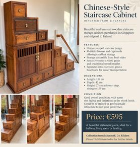 Chinese style staircase cabinet