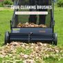 Push Lawn Sweeper, 26-inch Leaf & Grass Collector, Strong Rubber Wheels & Heavy Duty Thickened Steel, Durable to Use with Large Capacity 7 cu. ft. Mesh Collection Hopper Bag Image 2