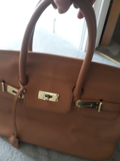 Tan handbag faux leather