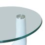 Coffee Table 2 pcs with Round Glass Top High Gloss White Image 5