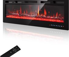 102cm Electric Fireplace with 12 Flame Colours, Crackling Sound, 900W/1500W Heater, Adjustable 15-30C Thermostat, Touch Screen & Remote Control for Media Walls