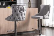 Modern Velvet Bar Stools Set Height Adjustable Counter Stools with Backrest