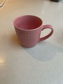 Bailey's pink ceramic mug for tea / coffee