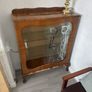 Vintage Wooden Display Cabinet with Glass Doors Image 2