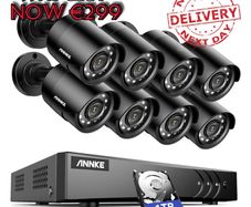 NEW SALE | CCTV Camera System Outdoor, Smart Human/Vehicle Detection, 8 x 2MP Security Bullet Cameras and 3K Lite 8CH Surveillance DVR with 1TB HDD