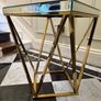 Mirrored/brass legs coffee, side, occasional table Image 3