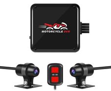 VSYSTO Motorcycle DashCam, Wide Angle Night Vision Motorcycle Camera, HD 1080P Double Lens Front and Rear, WiFi Waterproof Sports Camera, Dashcam