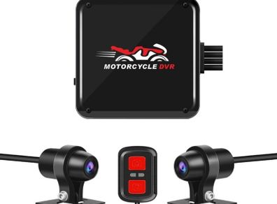 VSYSTO Motorcycle DashCam, Wide Angle Night Vision Motorcycle Camera, HD 1080P Double Lens Front and Rear, WiFi Waterproof Sports Camera, Dashcam