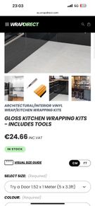 Vinyl furniture wrap black gloss
