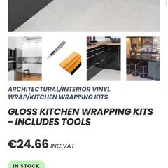 Vinyl furniture wrap black gloss