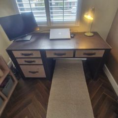 Home Office Desk with 5 Drawers