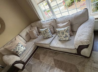 Fabulous L shape couch with matching armchair