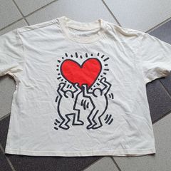 As New - Size M - A Lovely Cream Keith Haring Art Tee - #