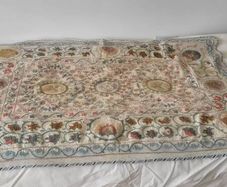 Embroidered bedspread or table covering