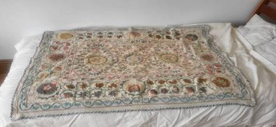 Embroidered bedspread or table covering