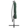 Hanging Parasol with LED Lighting 300 cm Green Metal Pole Image 4