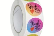 THANK YOU Stickers Roll of 500 / 1 Inch / NEW