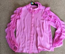 Bnwt Zara Pink Frilled Blouse Xs