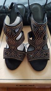 NEW Asos black studded strappy heels 6