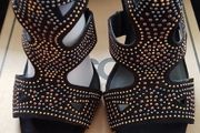 NEW Asos black studded strappy heels 6