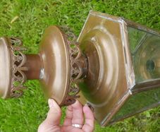 Antique Brass Architectural Carriage Porch Lamp Wall Lamp Glass Brass Eagle Top Lantern - Decorative Garden or porch light