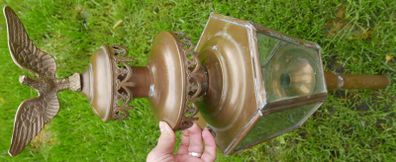 Antique Brass Architectural Carriage Porch Lamp Wall Lamp Glass Brass Eagle Top Lantern - Decorative Garden or porch light