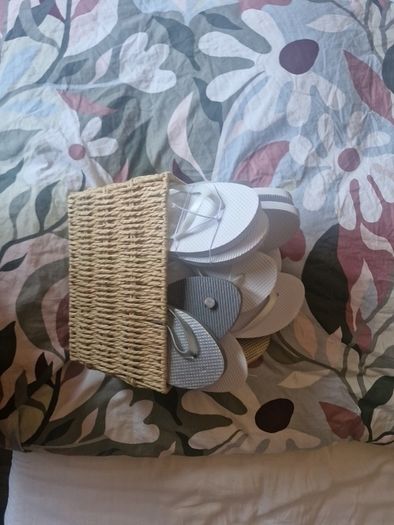 wedding flip flops, bought for guests but not used.