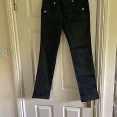Black satin trousers