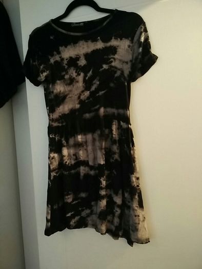 Glamour Babe Black and Beige Skater Dress