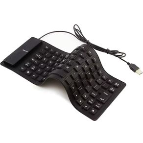Silicone Keyboard Rollable   USB Wired  BLACK