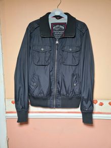 mens Tommy Hilfiger bomber jacket black lightweight coat windbreaker Size Medium