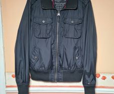 mens Tommy Hilfiger bomber jacket black lightweight coat windbreaker Size Medium