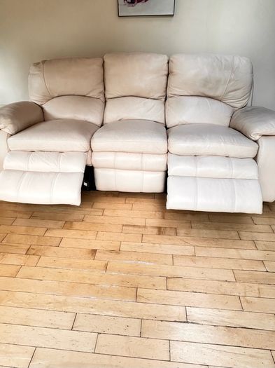 Cream Genuine Leather Suite 3 + 2