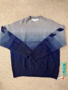 Off white wool jumper in blue brand new