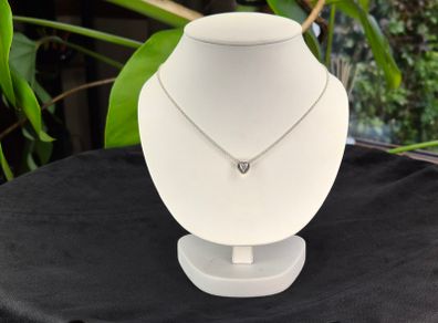 Authentic Pandora Sterling Silver Sparkling Elevated Heart Pendant Necklace with Box